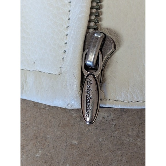 VTG Harley Davidson Women 2XL Leather Motorcycle Vest Gloves Set Black Red White - Picture 8 of 16